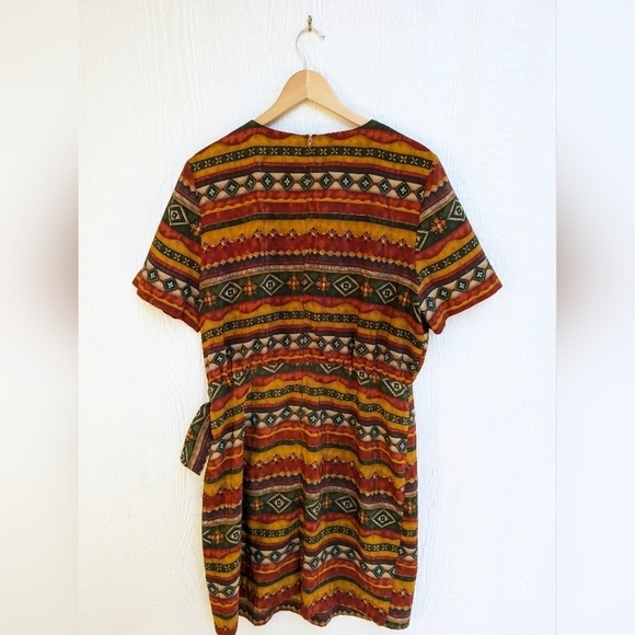 Vtg Prophecy by Sag Harbor Southwestern Coastal Cowgirl Boho Aztec Dress Size L - Picture 6 of 6